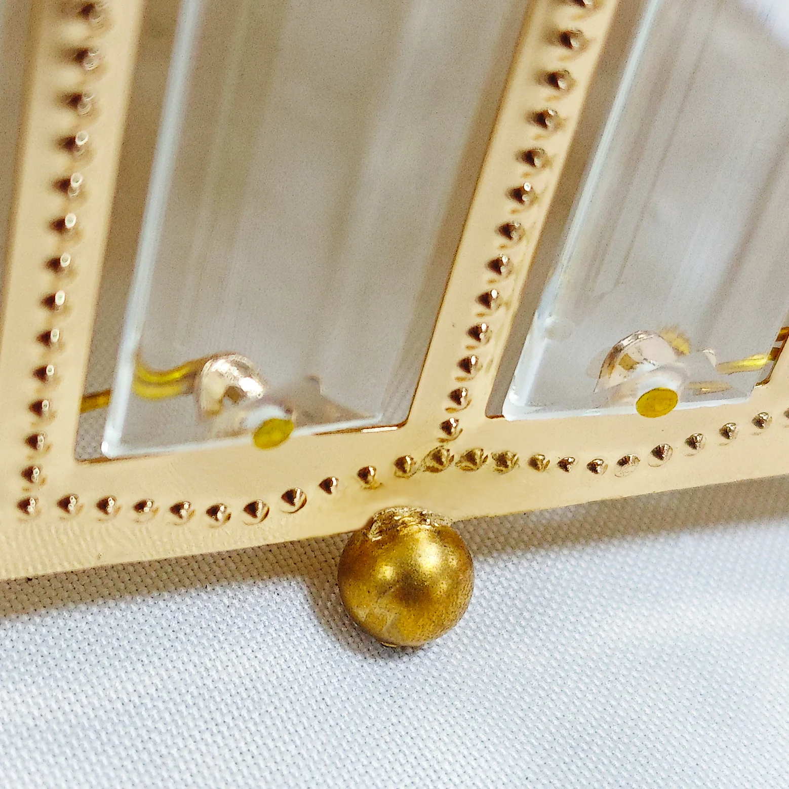 3 pc/set Square Crystal Pendant Cake/Dessert Stands - Gold - Image 2