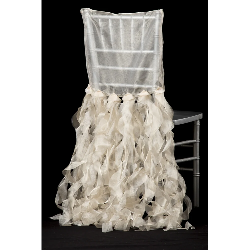 Curly Willow Chiavari Chair Back Slip Cover - Champagne
