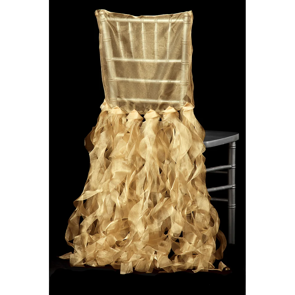 Curly Willow Chiavari Chair Back Slip Cover - Gold