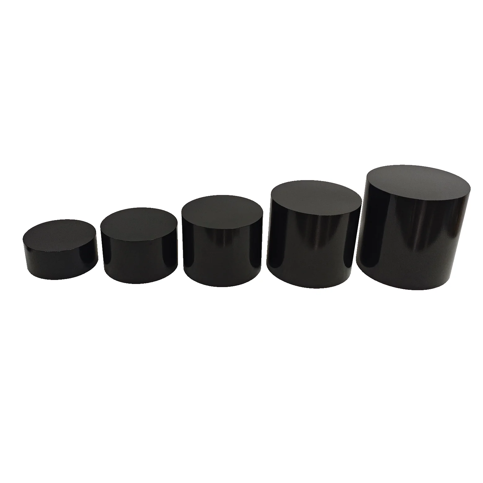 Black Cylinder Round Pedestal Cake/Dessert Display Stands 5 pcs/set - Image 3