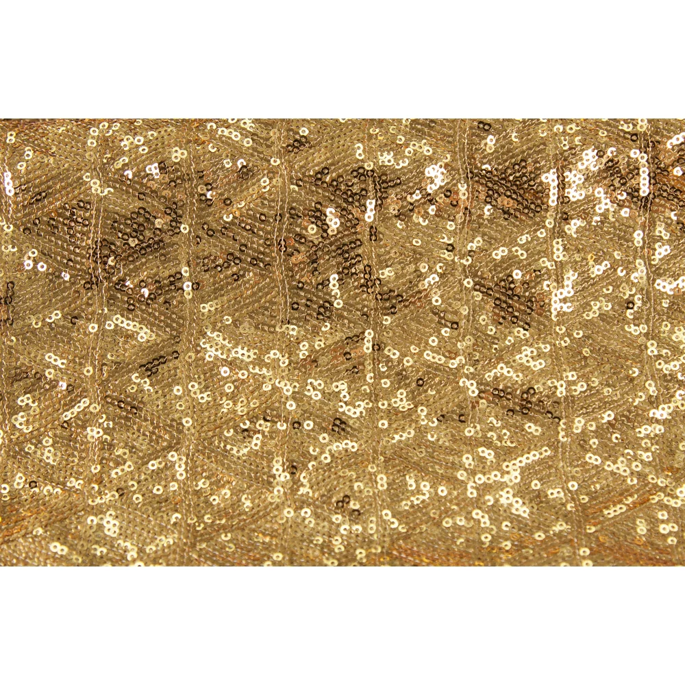 Diamond Glitz Sequins 120" Round Tablecloth - Gold - Image 2