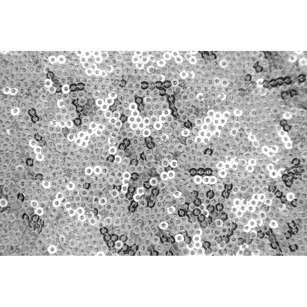 Diamond Glitz Sequins 120" Round Tablecloth - Silver - Image 3