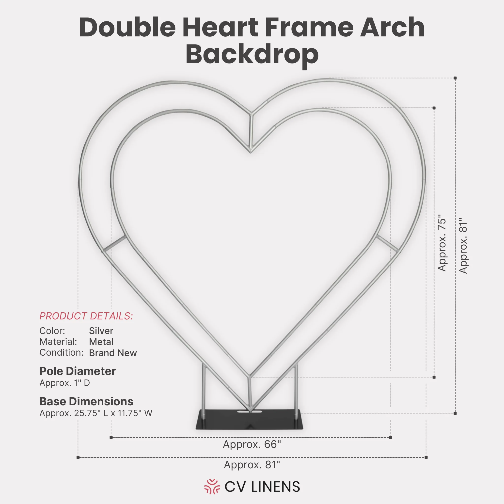 Double Heart Frame Arch Backdrop - Image 3