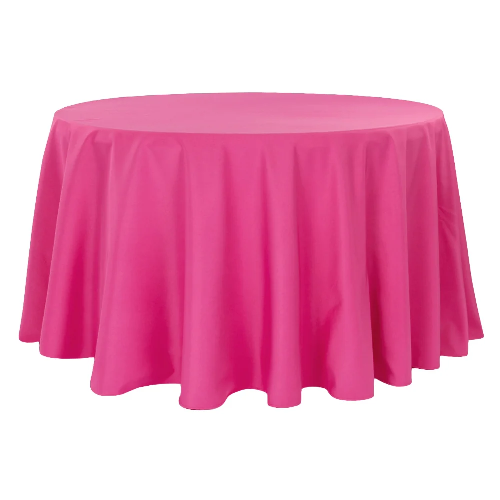 Economy Polyester Tablecloth 120" Round - Fuchsia