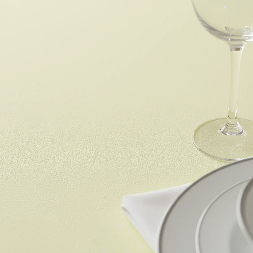 Economy Polyester Tablecloth 120" Round - Pastel Yellow - Image 4