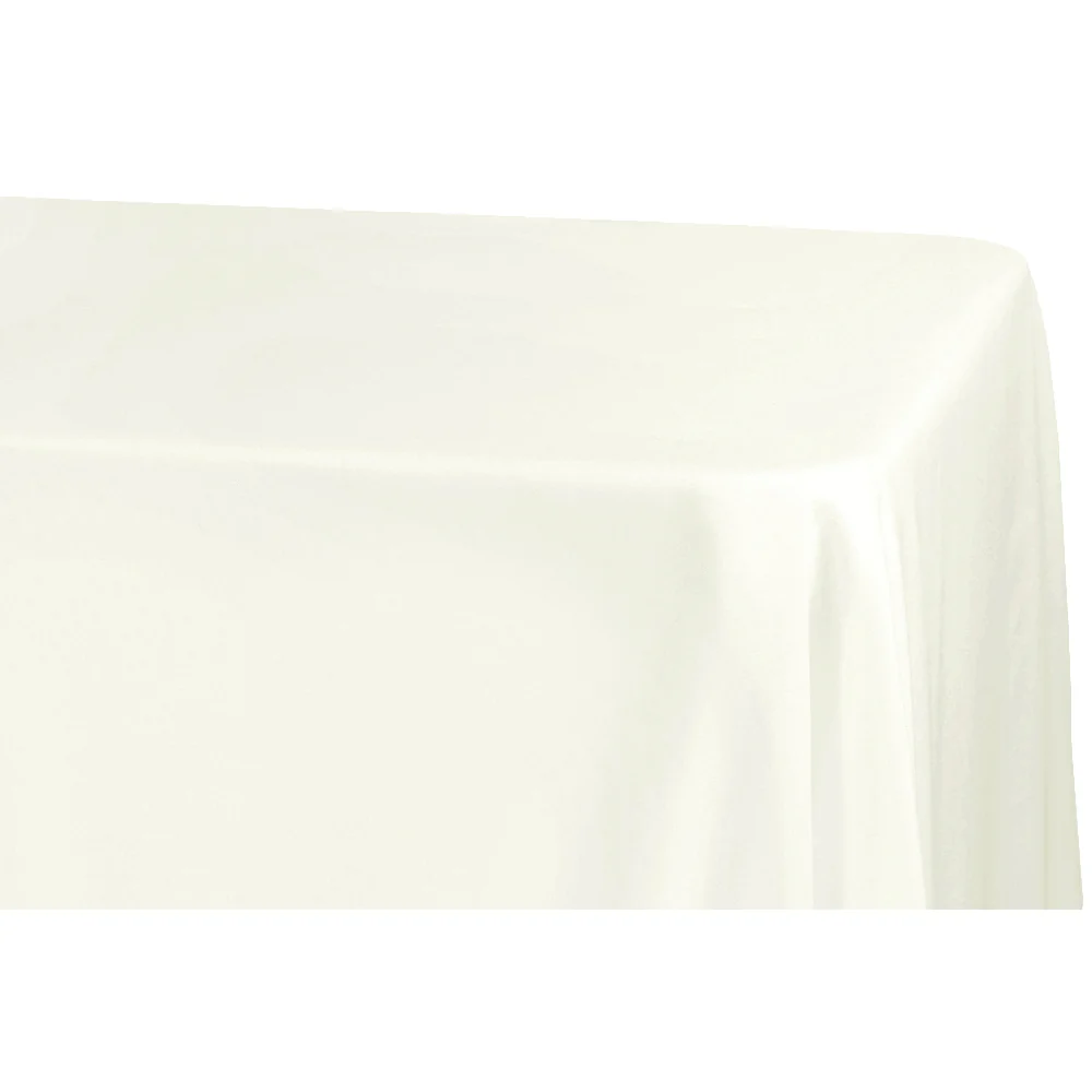 Economy Polyester Tablecloth 90"x132" Oblong Rectangular - Ivory - Image 2