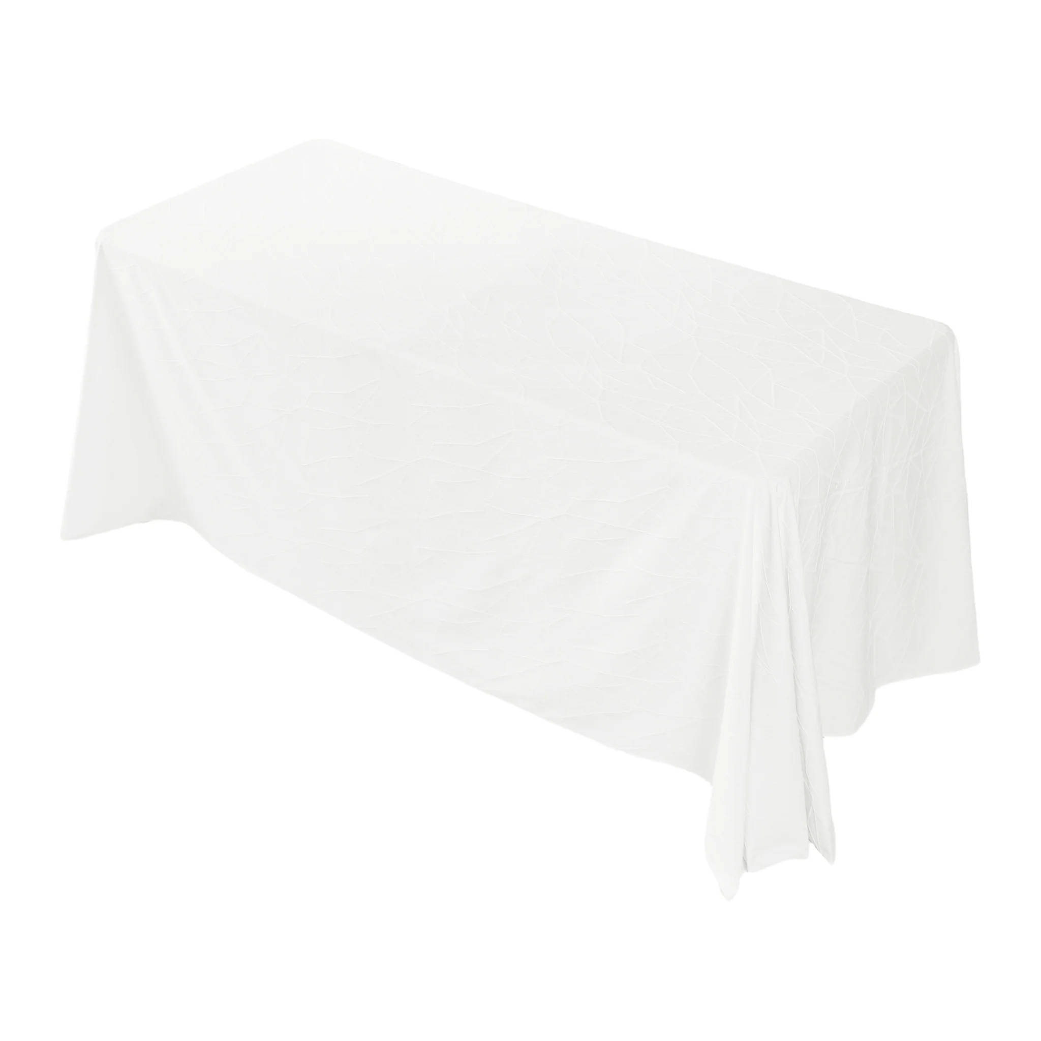 Embossed Geometric Jacquard 90"x132" Rectangle Tablceloth - Light Ivory/Off White