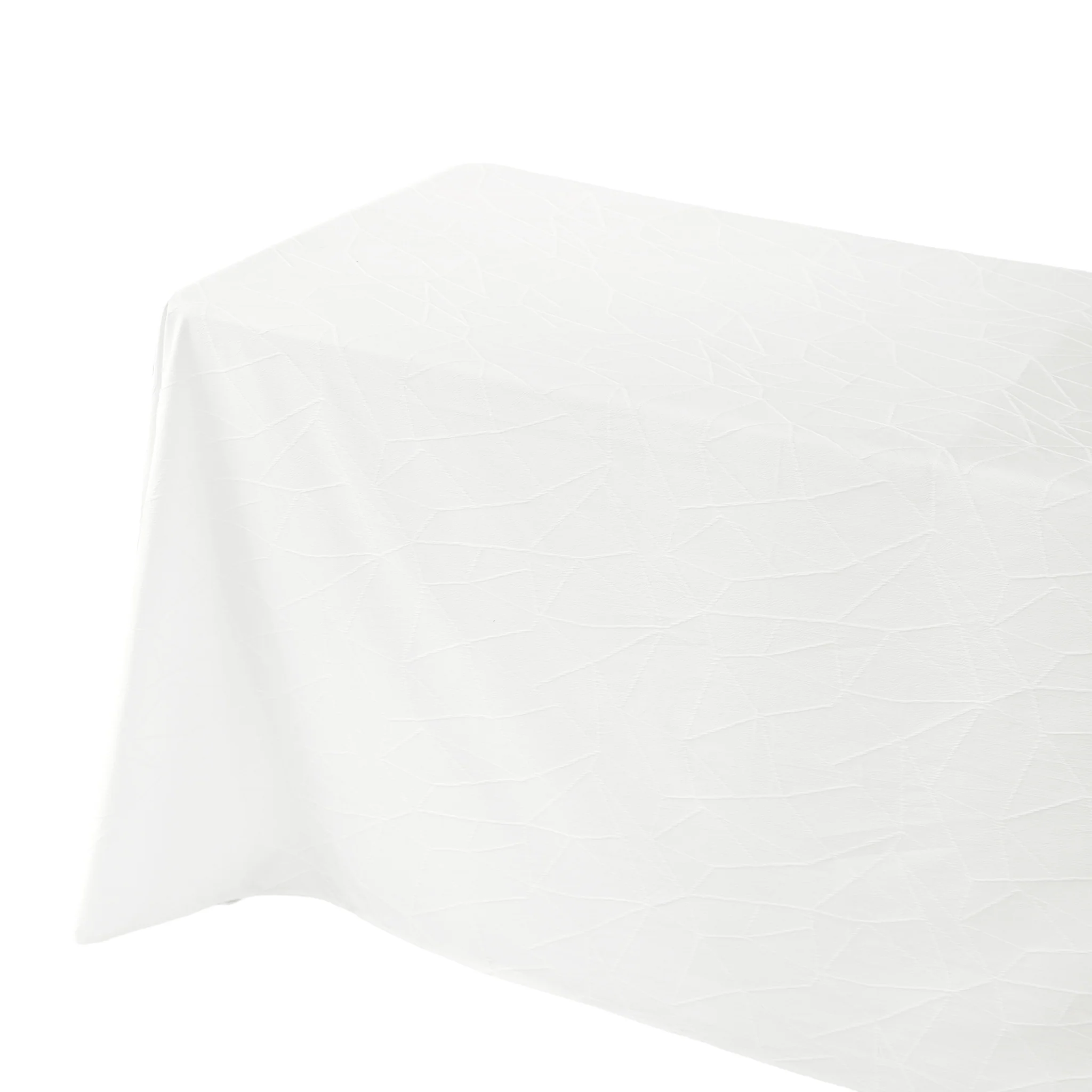 Embossed Geometric Jacquard 90"x132" Rectangle Tablceloth - Light Ivory/Off White - Image 4