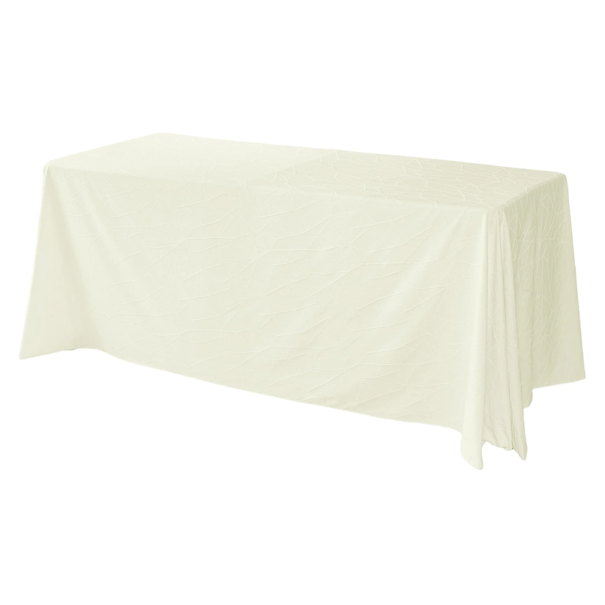 Embossed Geometric Jacquard 90"x156" Rectangle Tablecloth - Ivory