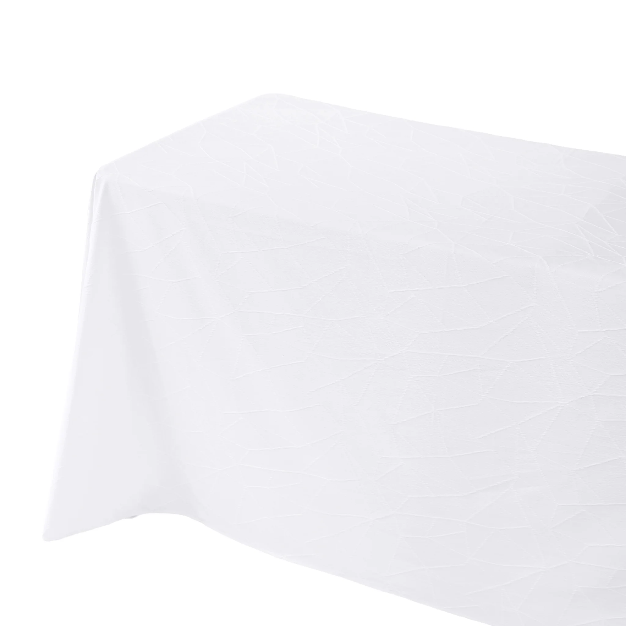 Embossed Geometric Jacquard 90"x156" Rectangle Tablecloth - White - Image 2