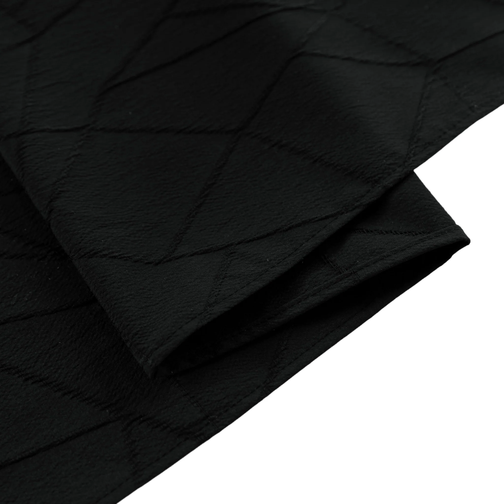 Embossed Geometric Jacquard Table Runner - Black - Image 3