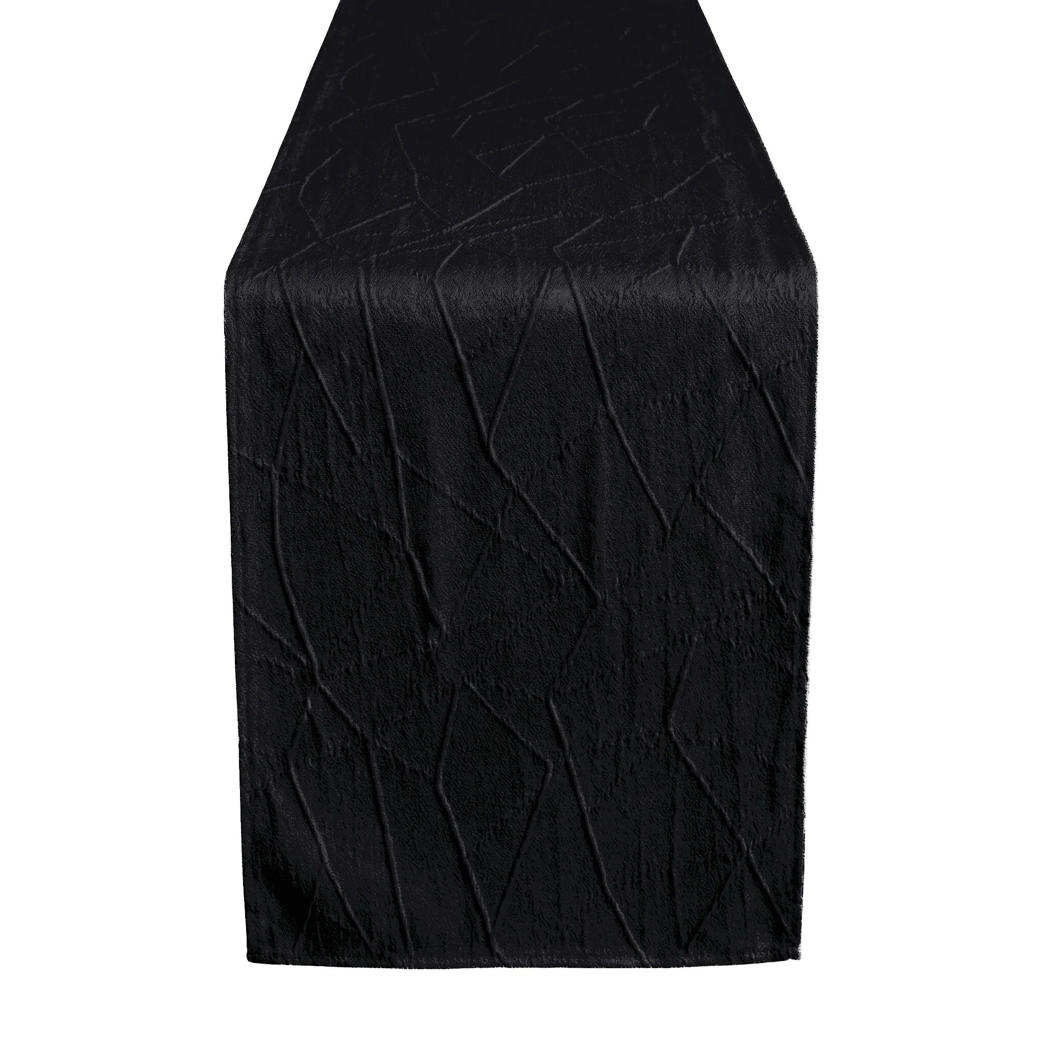 Embossed Geometric Jacquard Table Runner - Black - Image 7