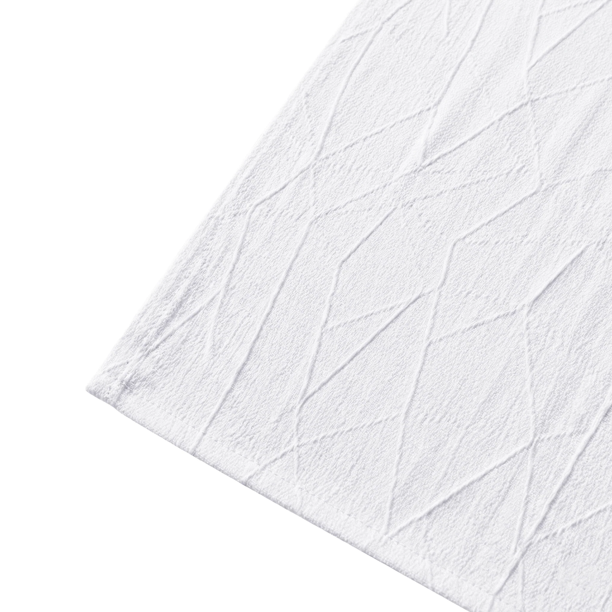 Embossed Geometric Jacquard Table Runner - White - Image 6