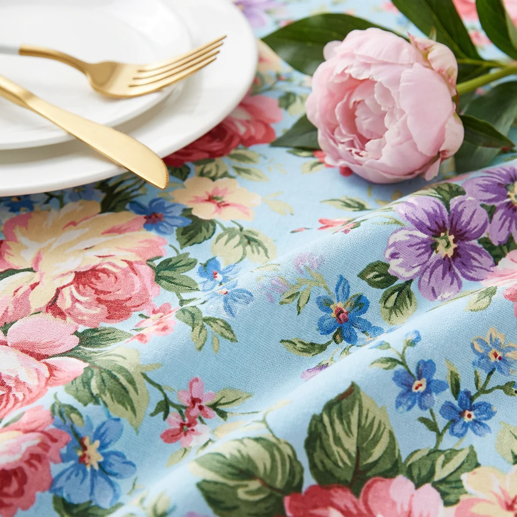 English Garden Floral 108" Round Tablecloth - Image 4