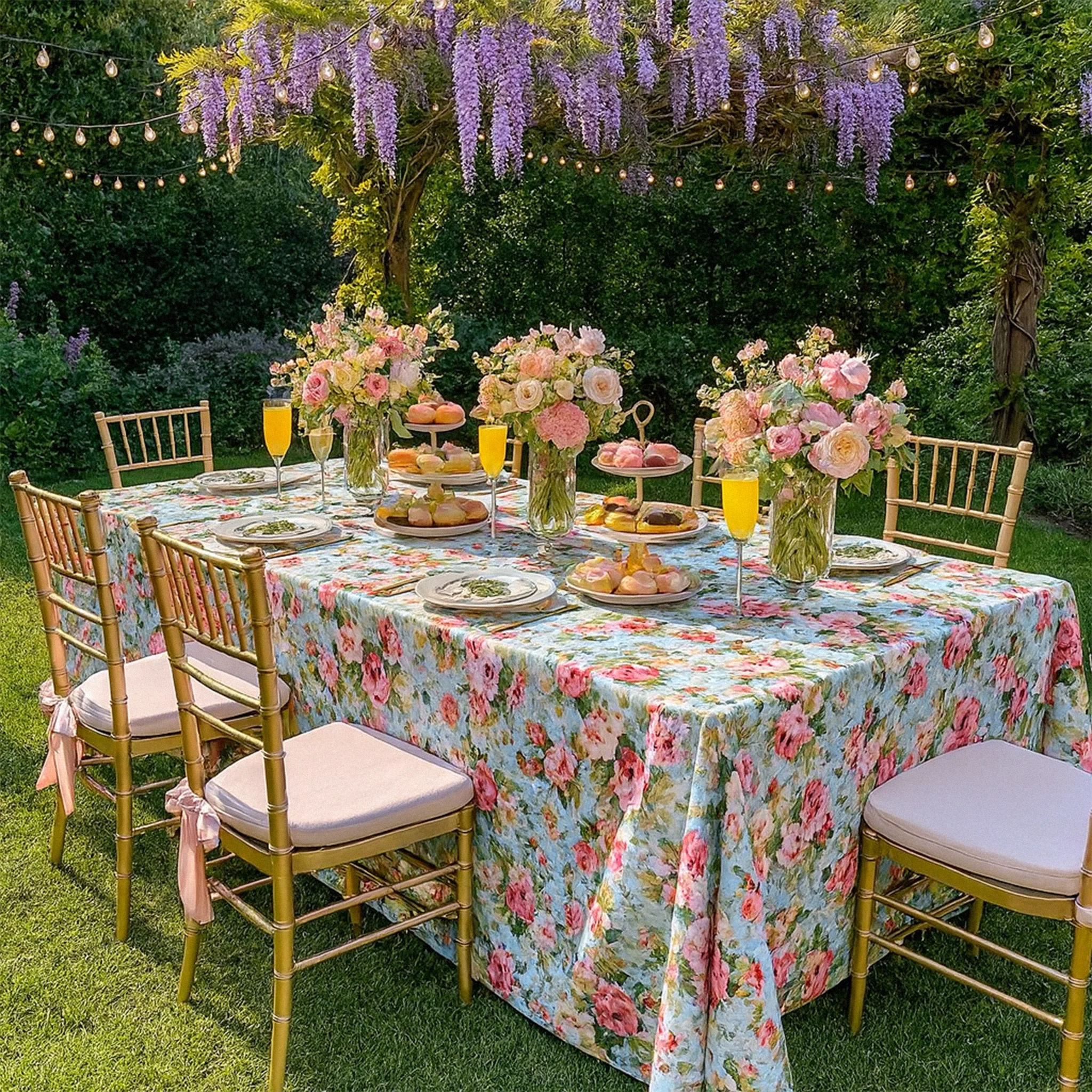 English Garden Floral Rectangular 90"x156" Tablecloth - Image 4