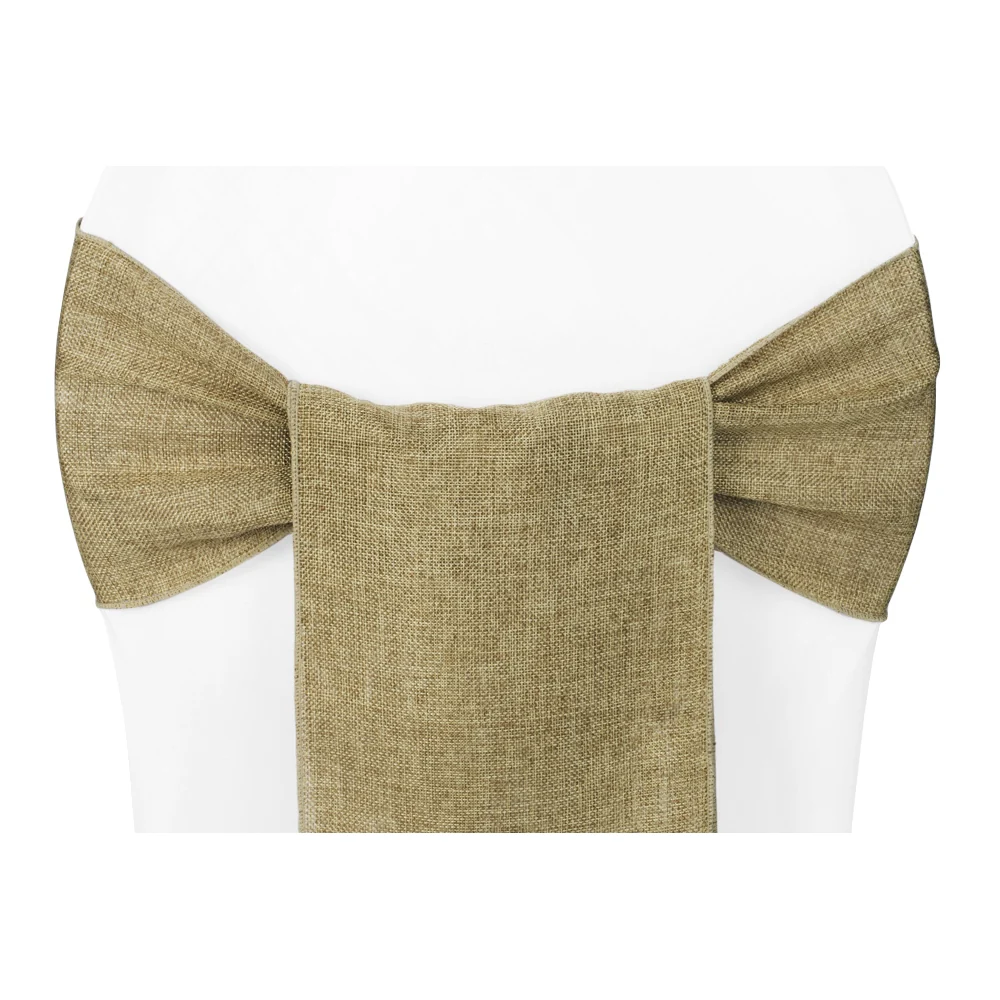 Faux Burlap Chair Sash - Natural Tan