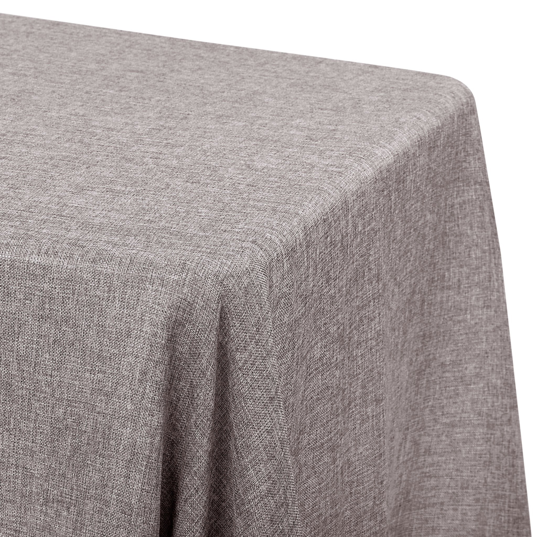 Faux Burlap Tablecloth 90"x132" Rectangular  - Gray - Image 2