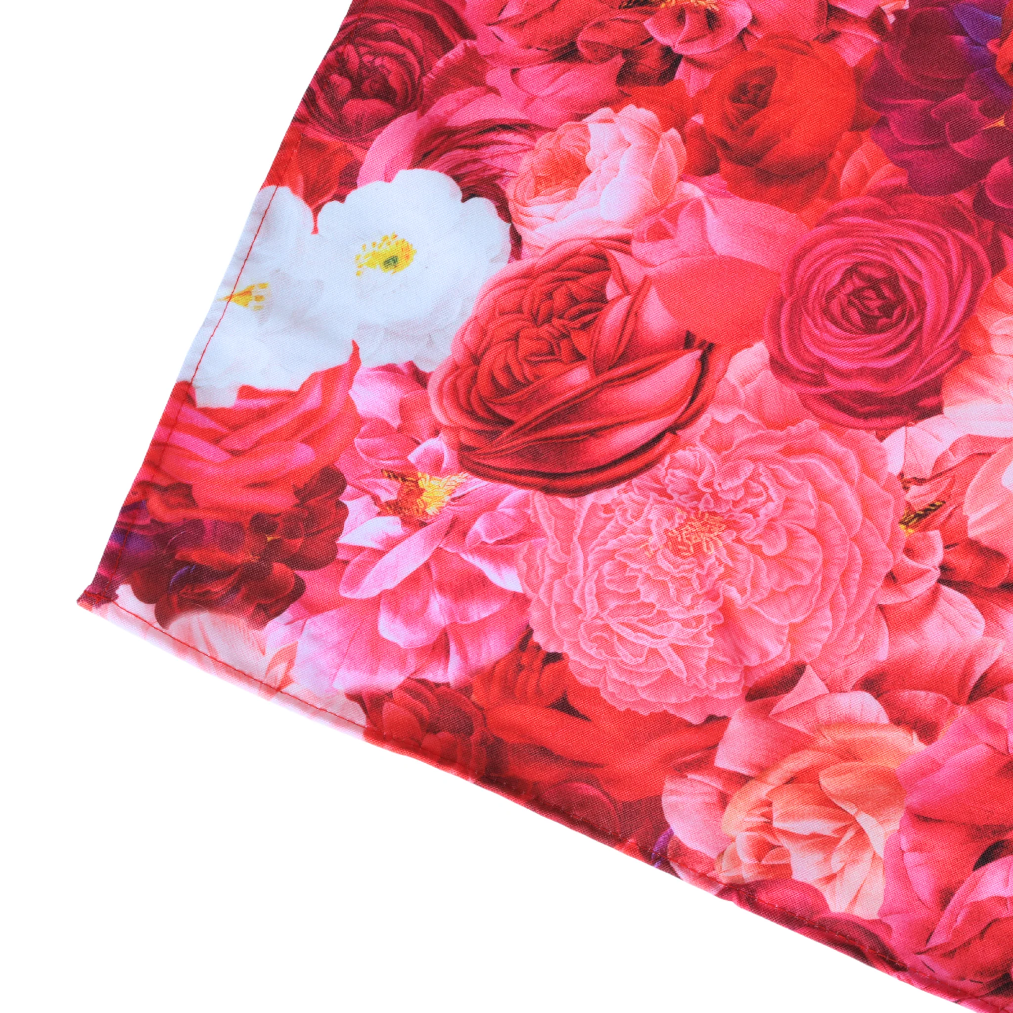 Floral Peony Roses 90"x156" Rectangular Tablecloth - Fuchsia - Image 8