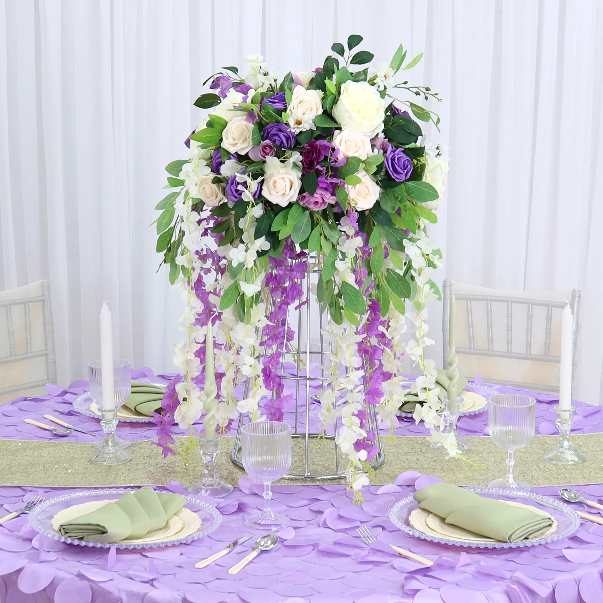Flower Centerpiece Pedestal Stands (4 pcs/set) - Silver - Image 10