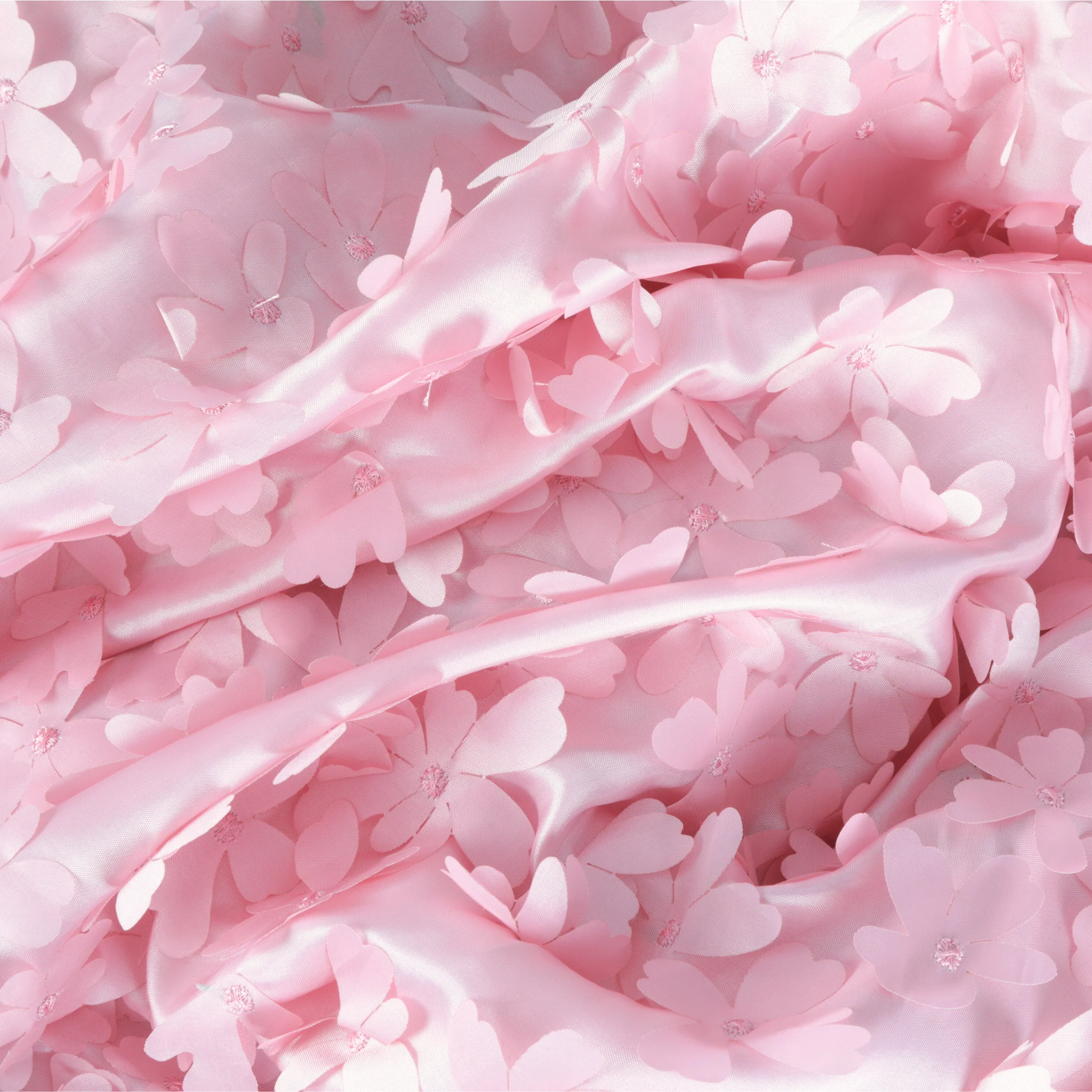 Flower Petal Taffeta Round 120" Tablecloth - Pink - Image 3