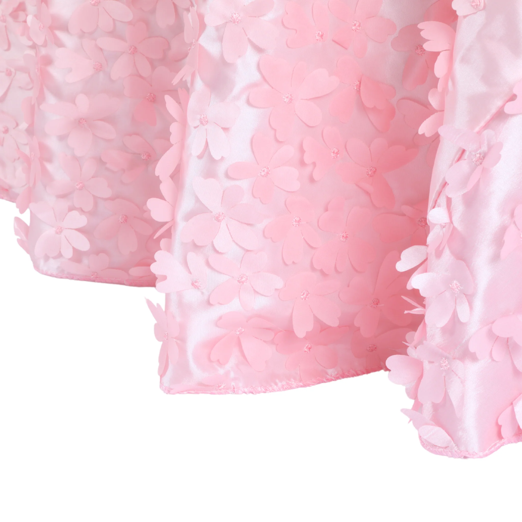 Flower Petal Taffeta Round 120" Tablecloth - Pink - Image 4