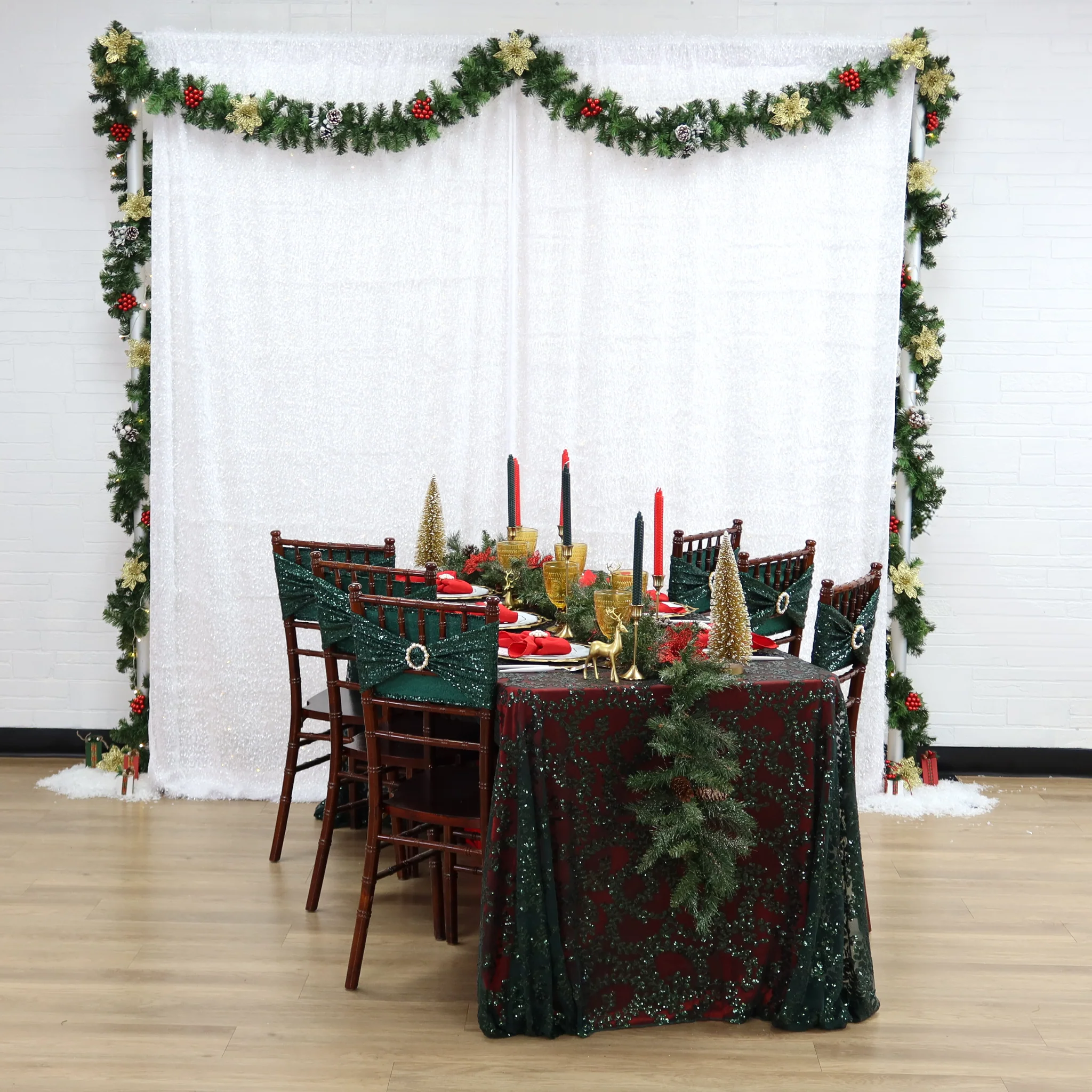 Flurries 12ft H x 52" W Drape/Backdrop Curtain Panel - White - Image 2
