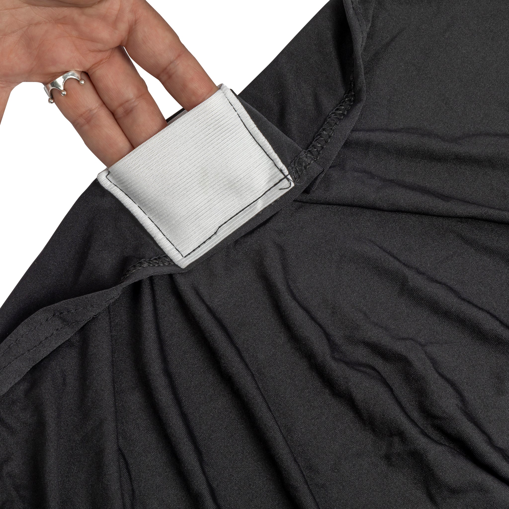 Shimmer Tinsel Folding Spandex Chair Cover - Black - Image 4
