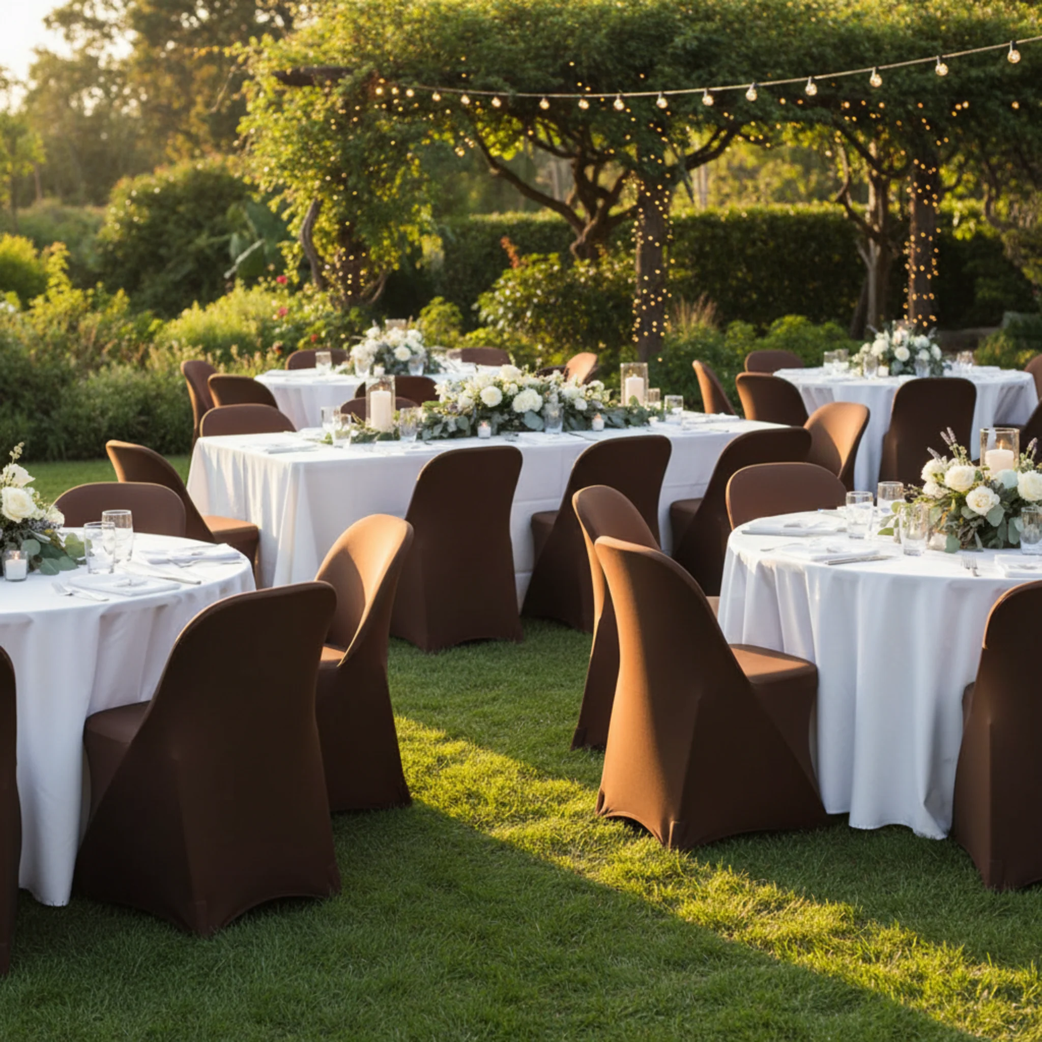 Folding Spandex Chair Cover - Chocolate Brown - Image 3