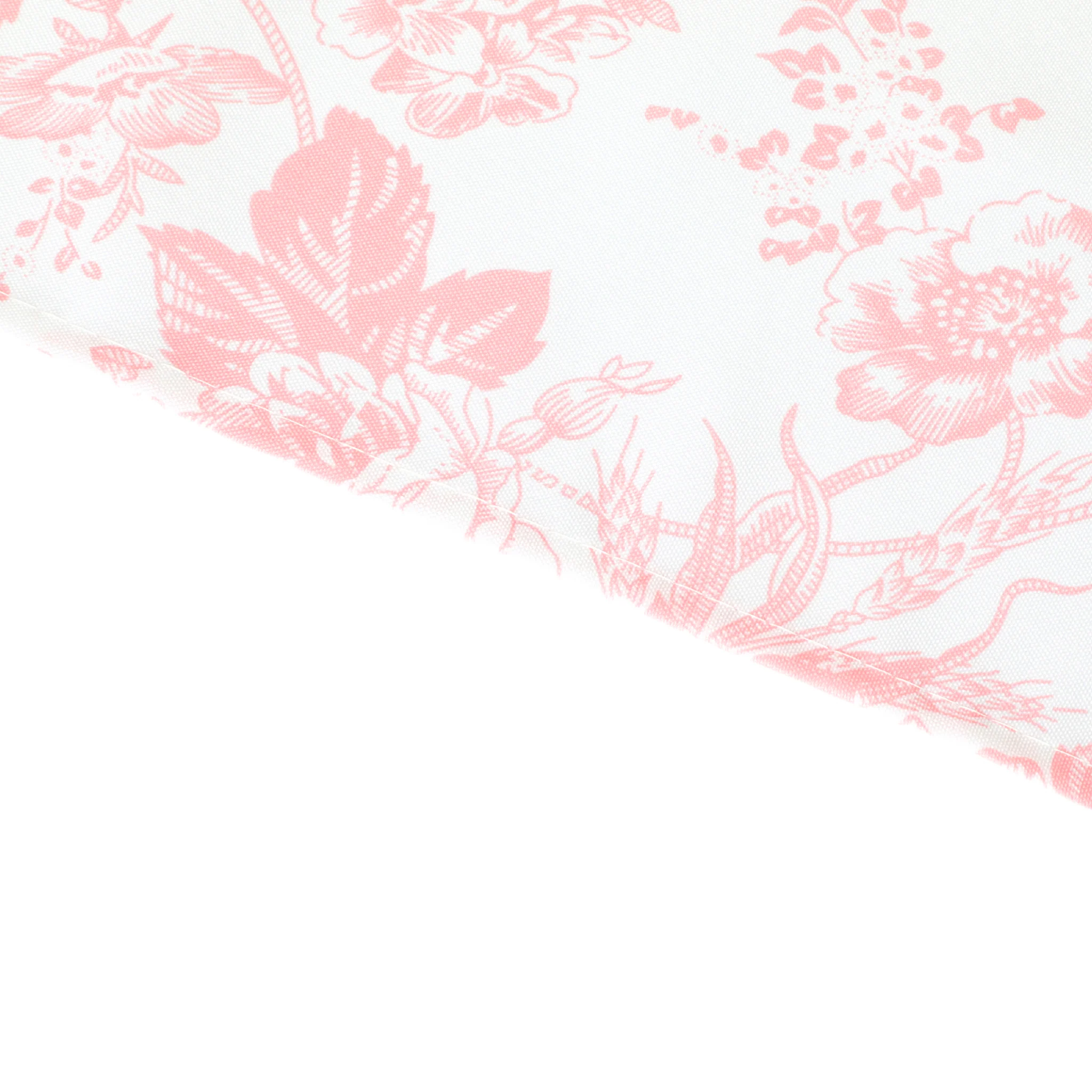 French Toile 90"x132" Rectangular Tablecloth - Coral - Image 5