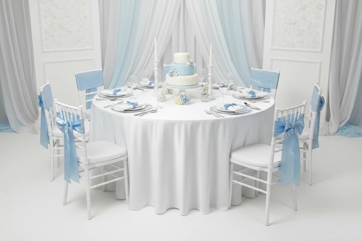 French Toile Acrylic Charger Plate - Baby Blue - Image 5