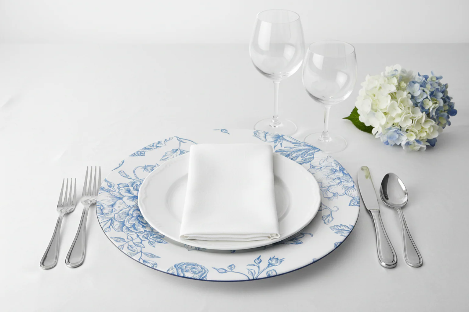 French Toile Acrylic Charger Plate - Baby Blue - Image 6