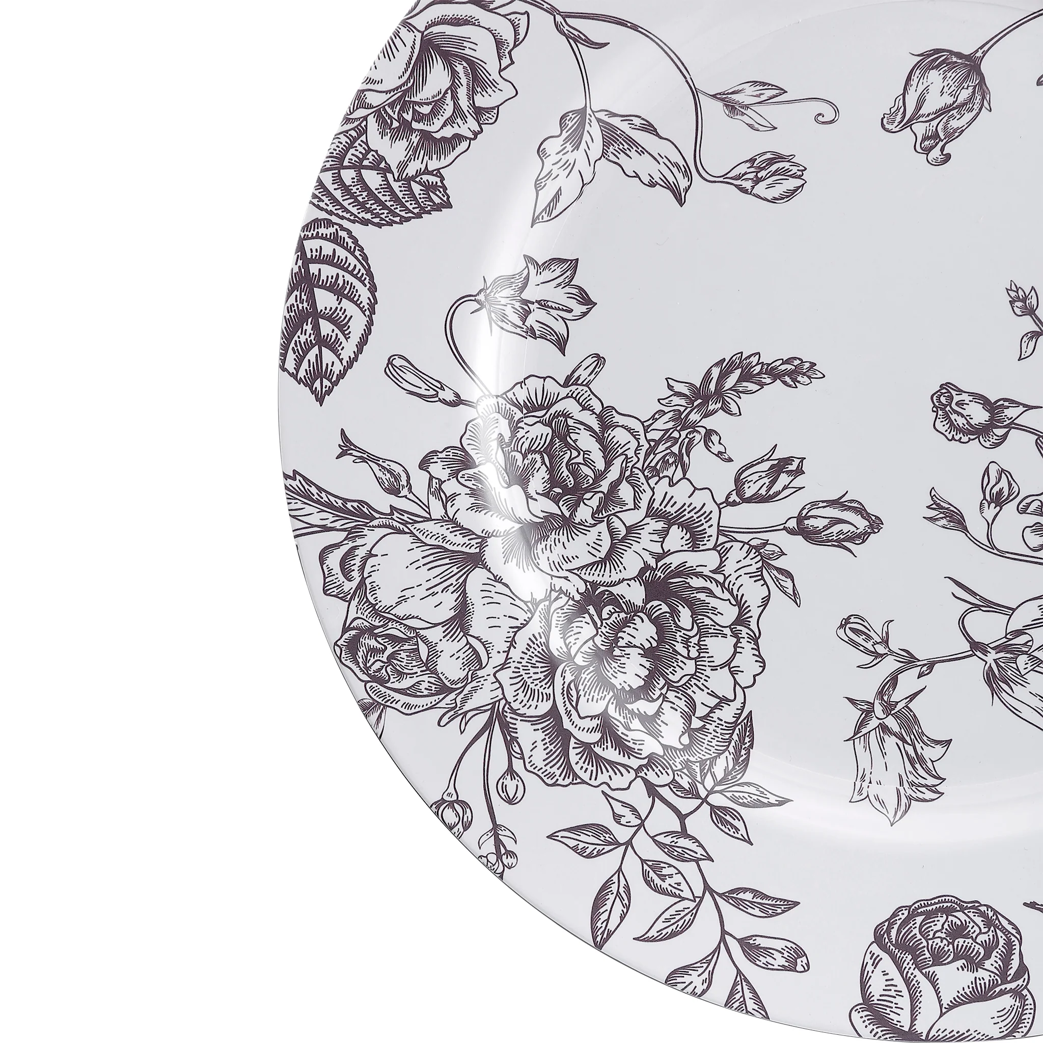 French Toile Acrylic Charger Plate - Chocolate - Image 5