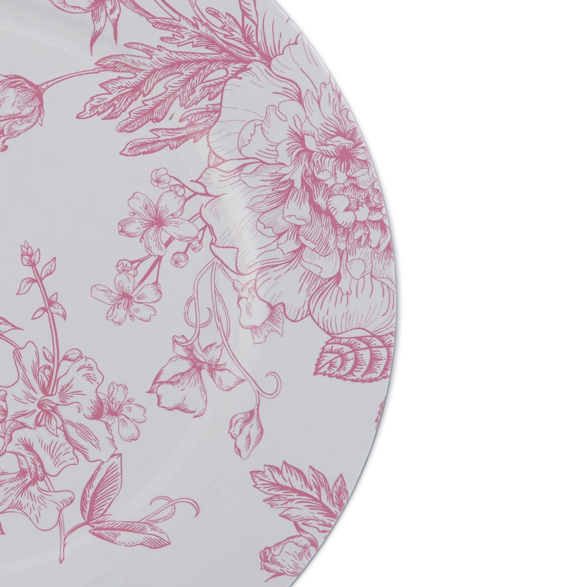 French Toile Acrylic Charger Plate - Pink - Image 4