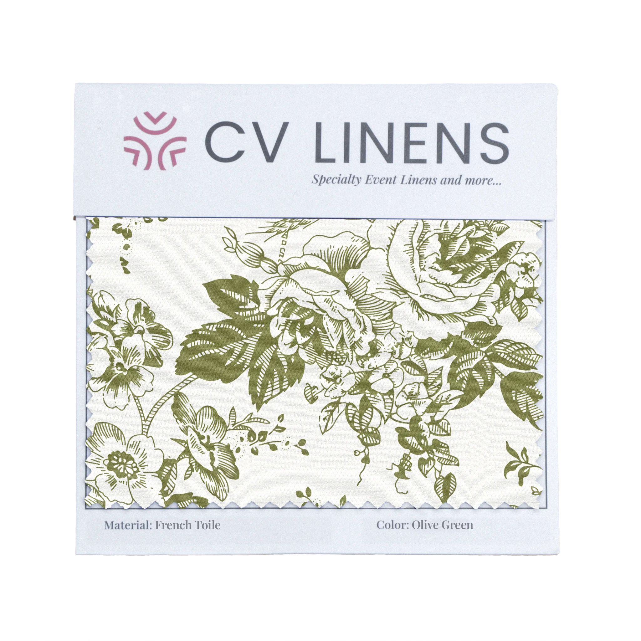 Olive Green French Toile Swatch Card