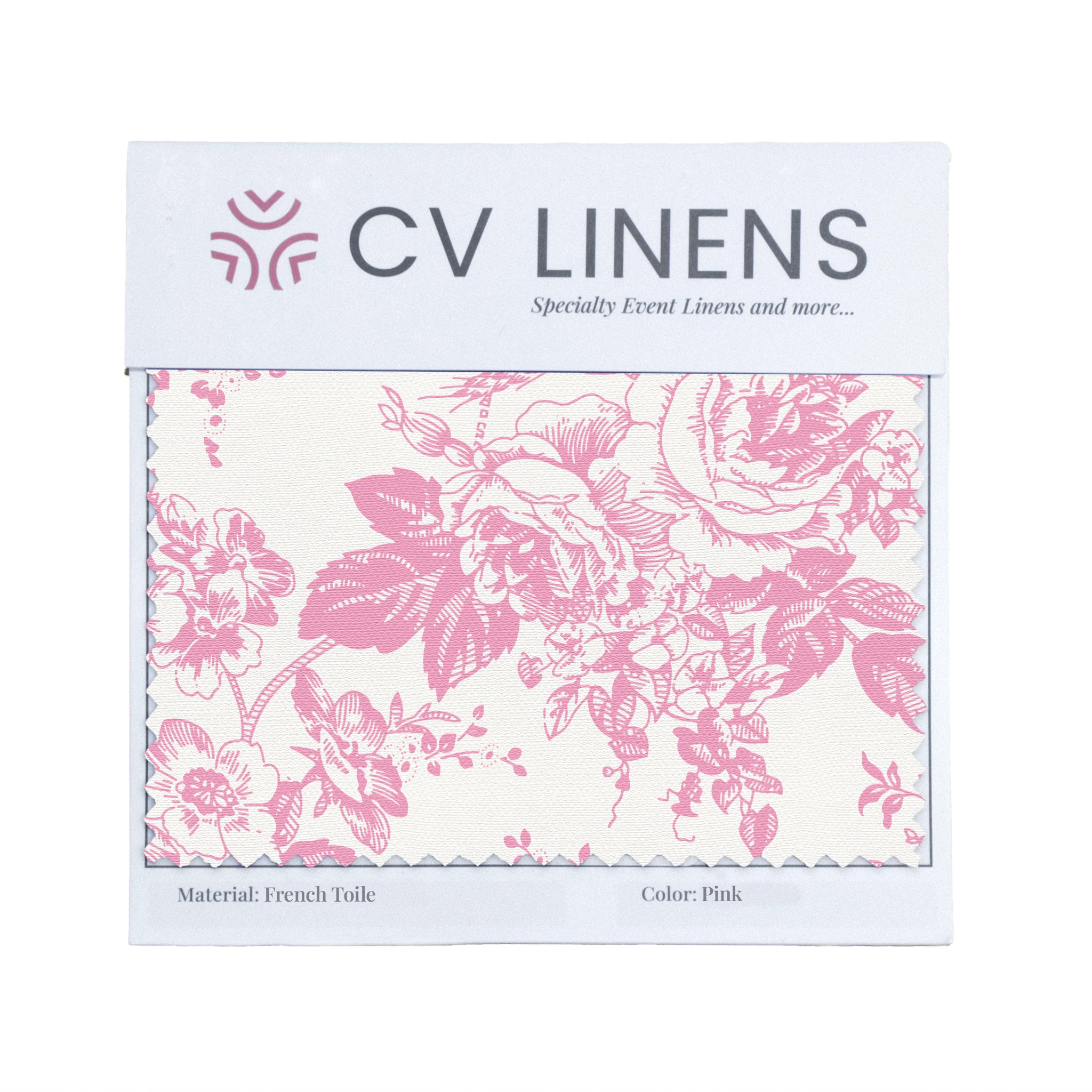 Pink French Toile Swatch Card