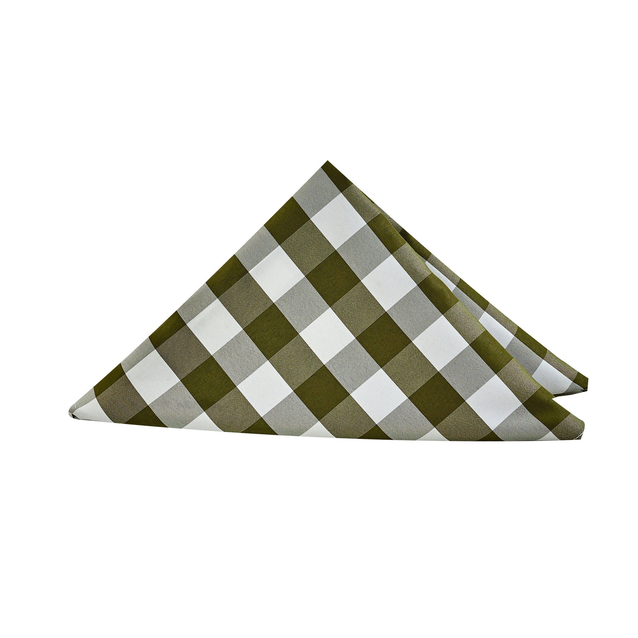 5 pcs/pk Gingham Checkered Polyester Napkin 20"x20" - Olive Green & White