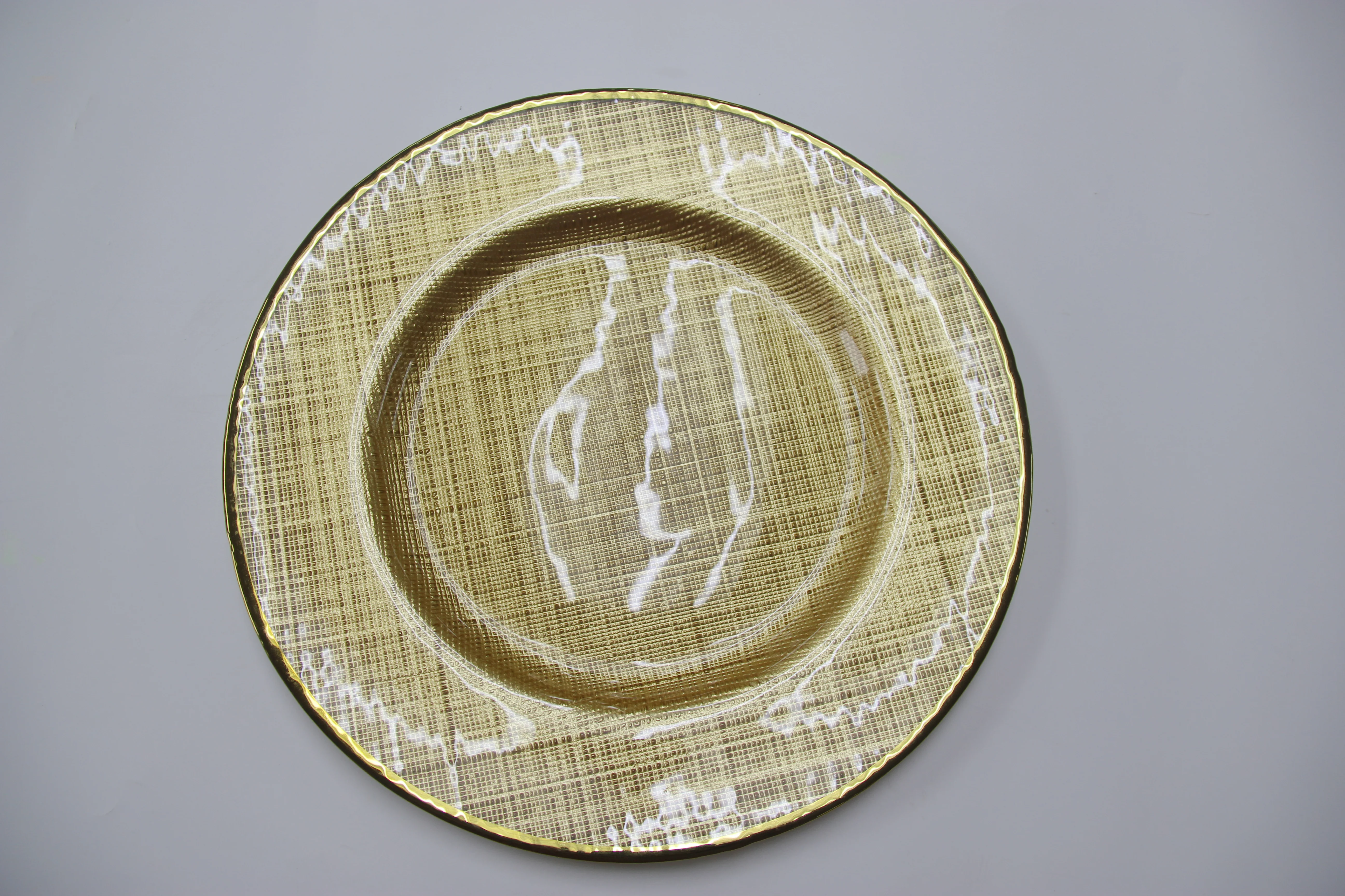 4 pc/set Glass Burlap 13" Charger Plate - Image 4