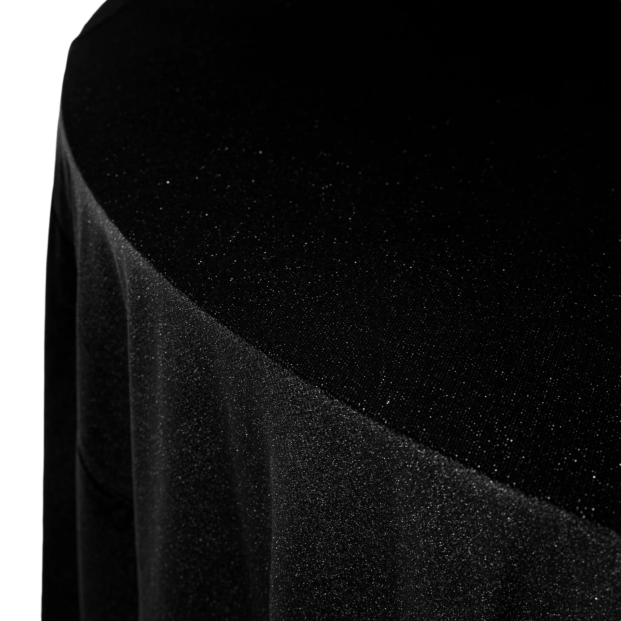 Glitter Velvet 120" Round Tablecloth - Black - Image 2