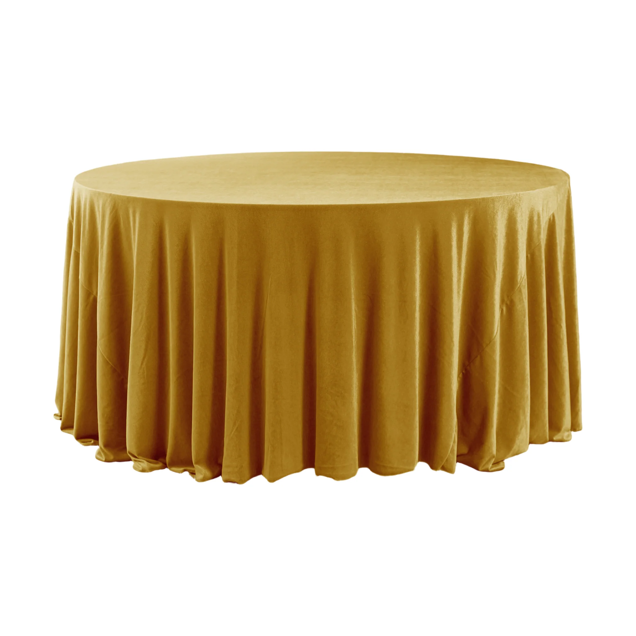 Glitter Velvet 120" Round Tablecloth - Gold