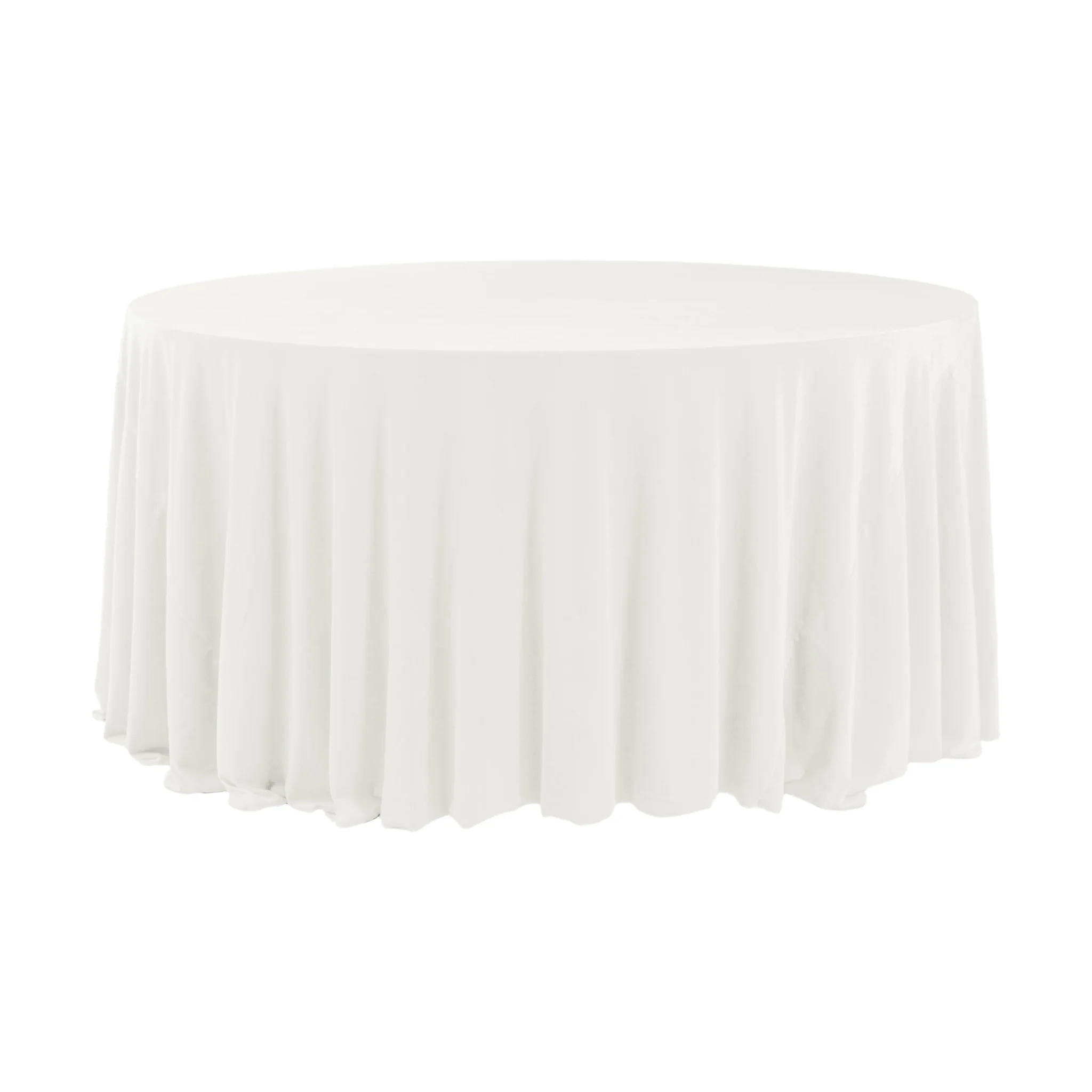 Glitter Velvet 120" Round Tablecloth - Ivory