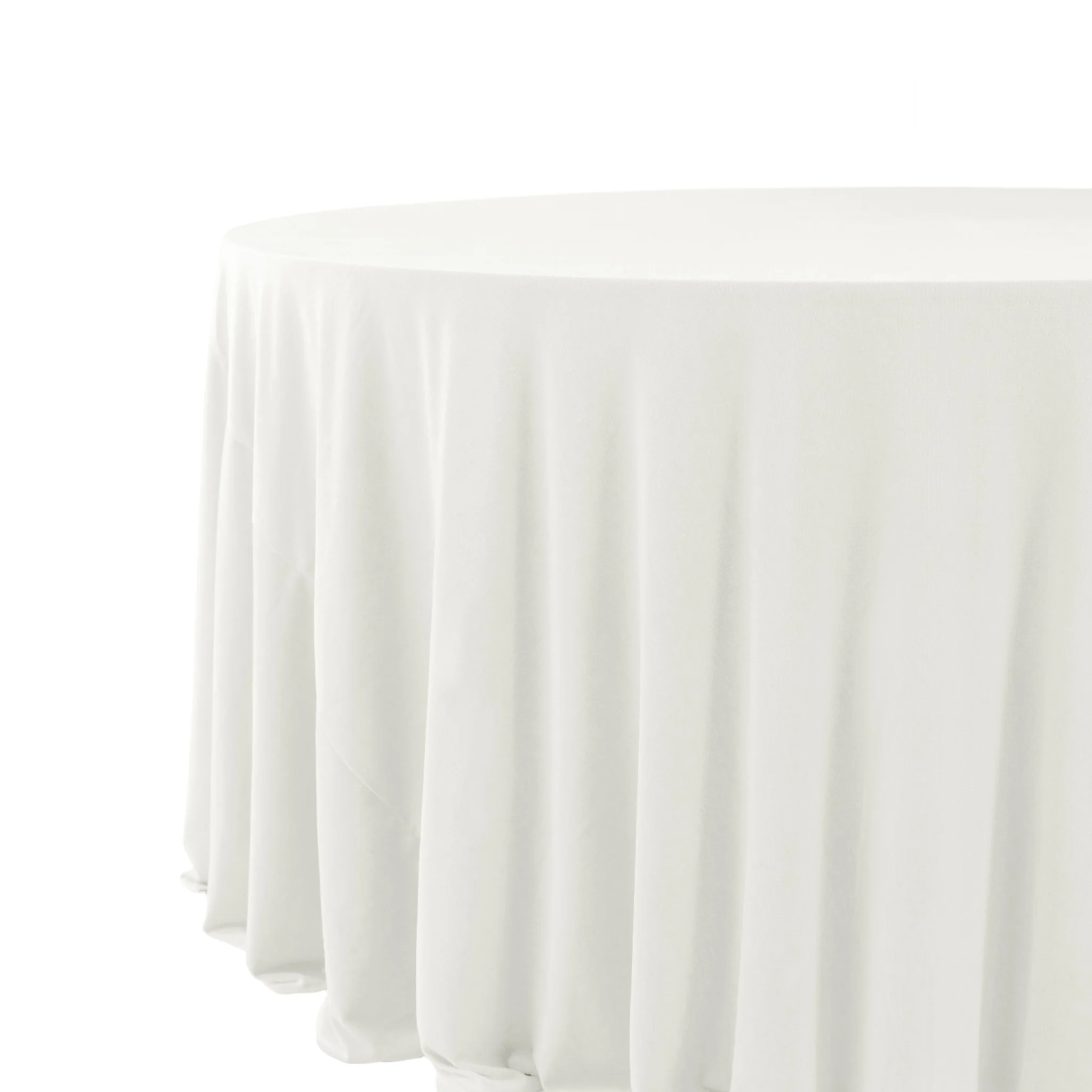 Glitter Velvet 120" Round Tablecloth - Ivory - Image 2