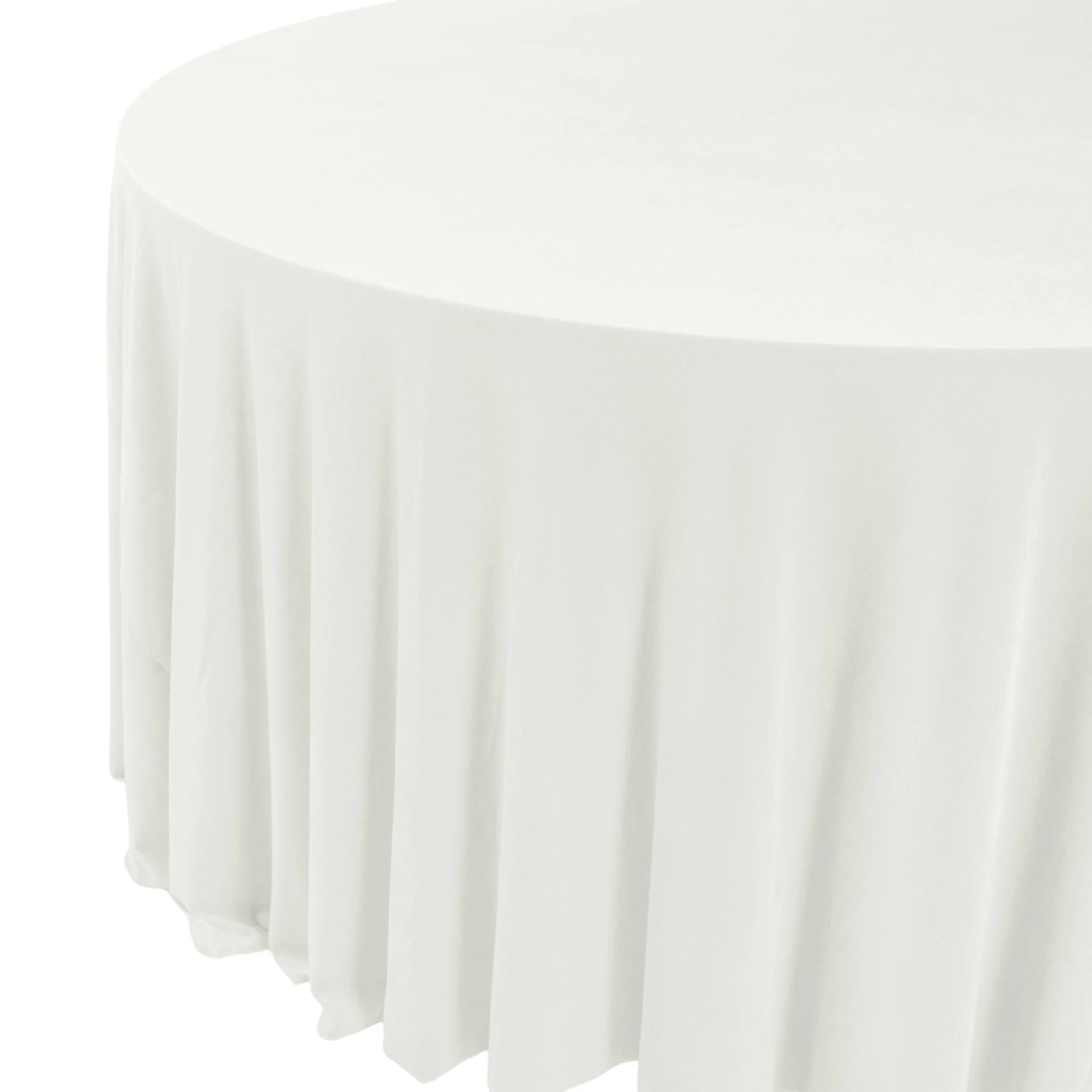 Glitter Velvet 120" Round Tablecloth - Ivory - Image 3