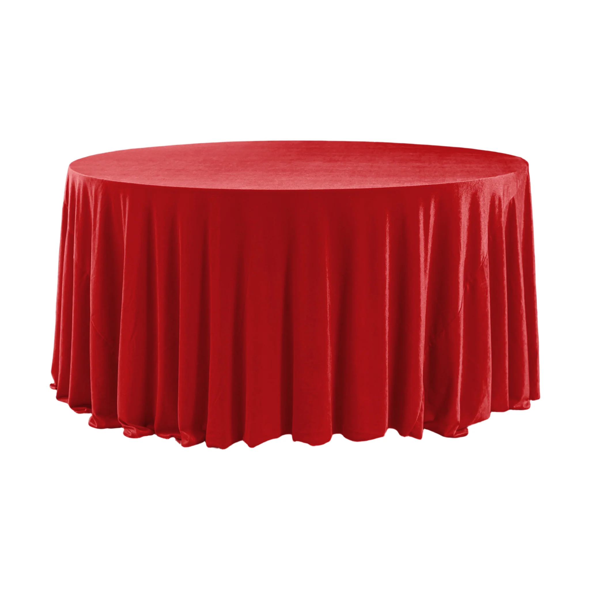 Glitter Velvet 120" Round Tablecloth - Red