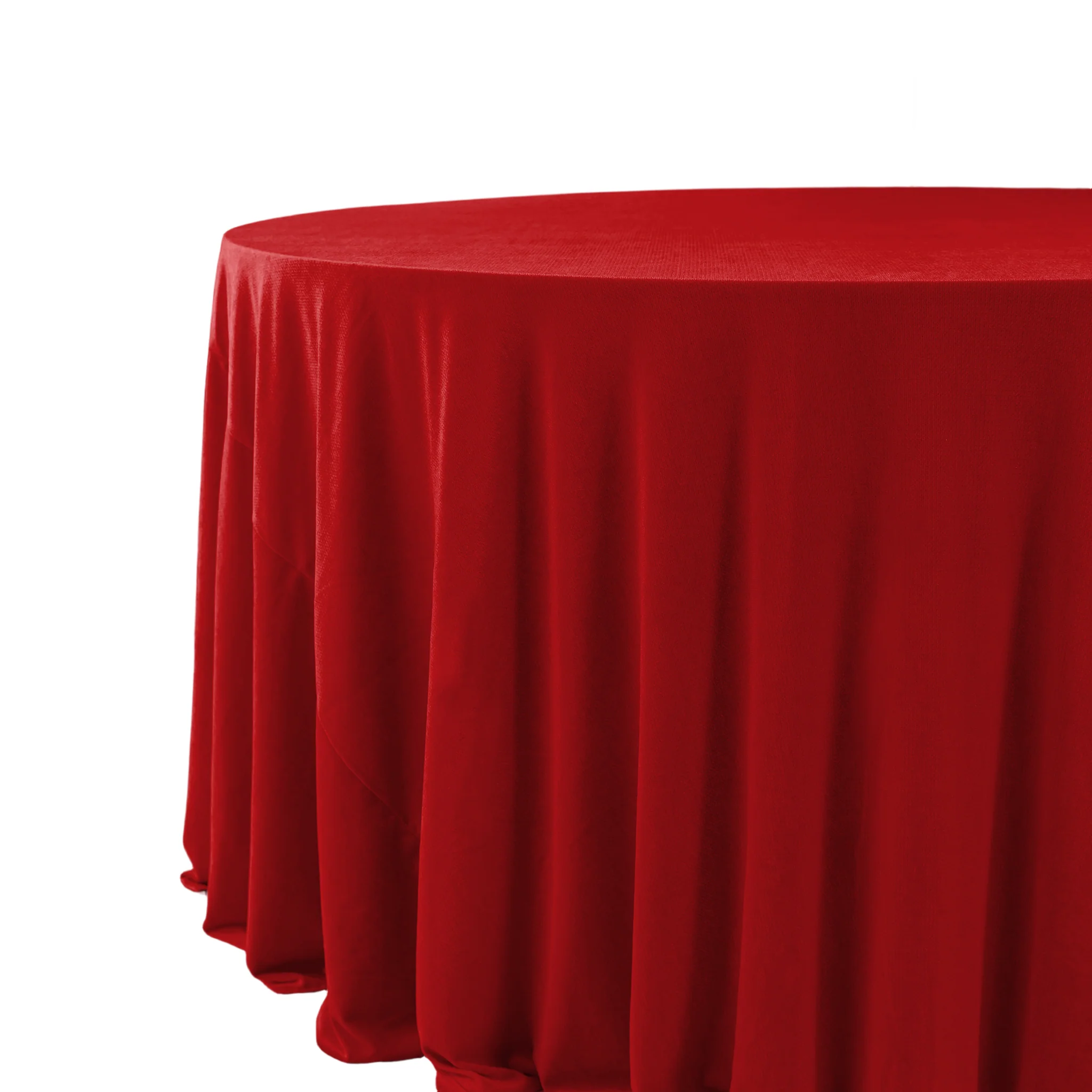 Glitter Velvet 120" Round Tablecloth - Red - Image 2