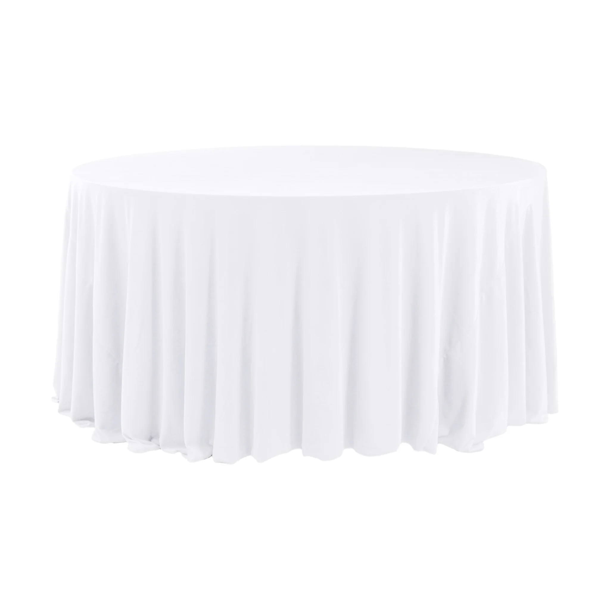 Glitter Velvet 120" Round Tablecloth - White