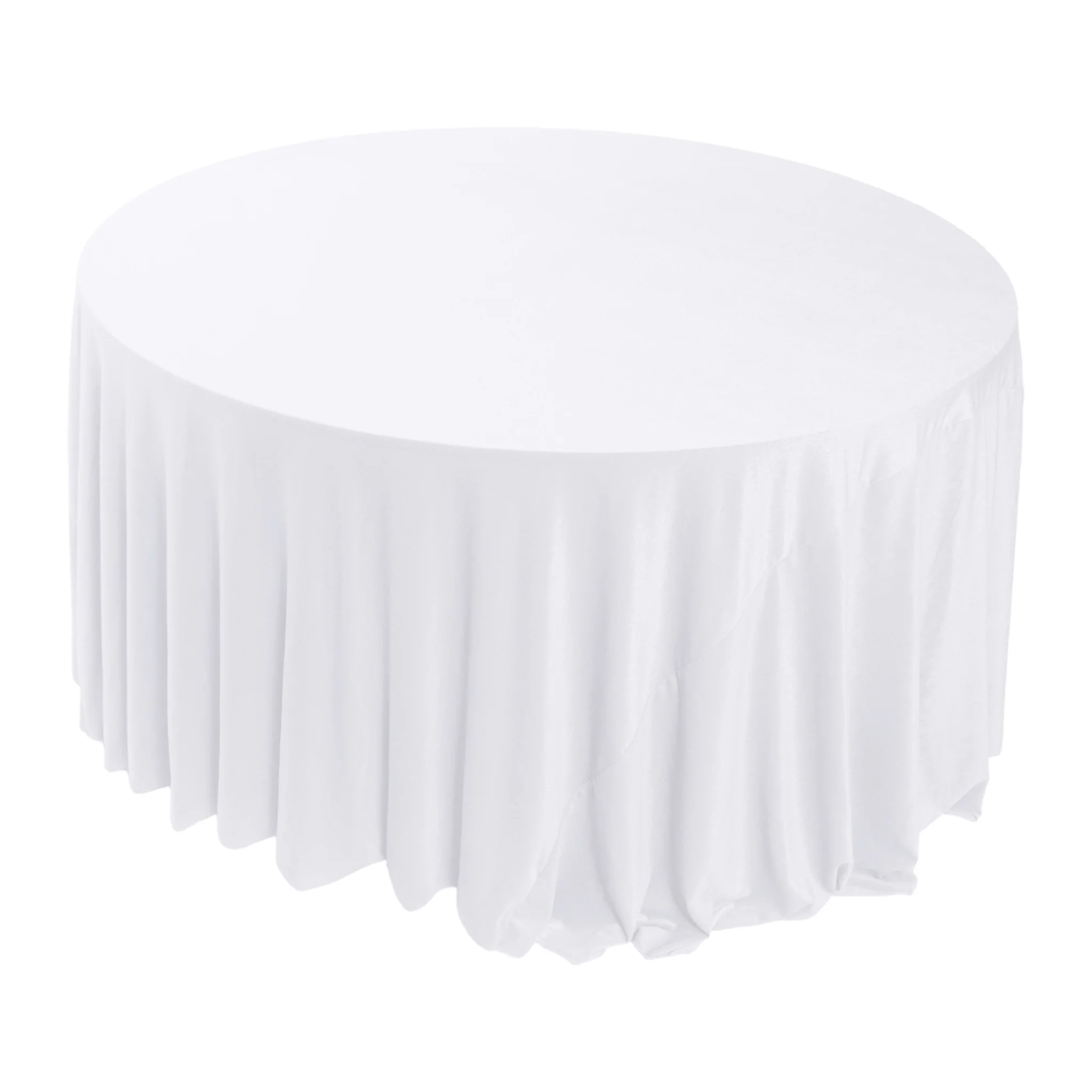 Glitter Velvet 120" Round Tablecloth - White - Image 5