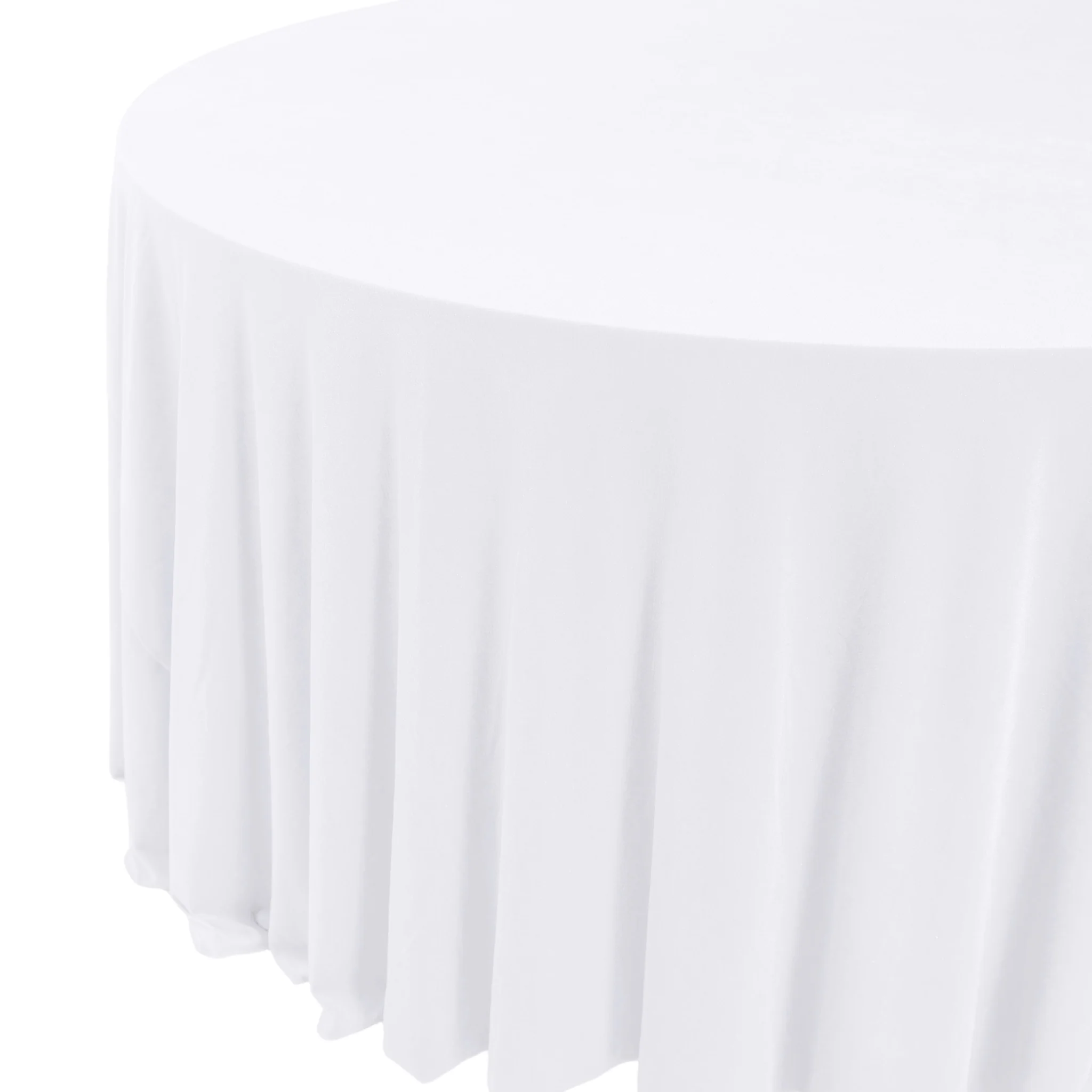 Glitter Velvet 120" Round Tablecloth - White - Image 6