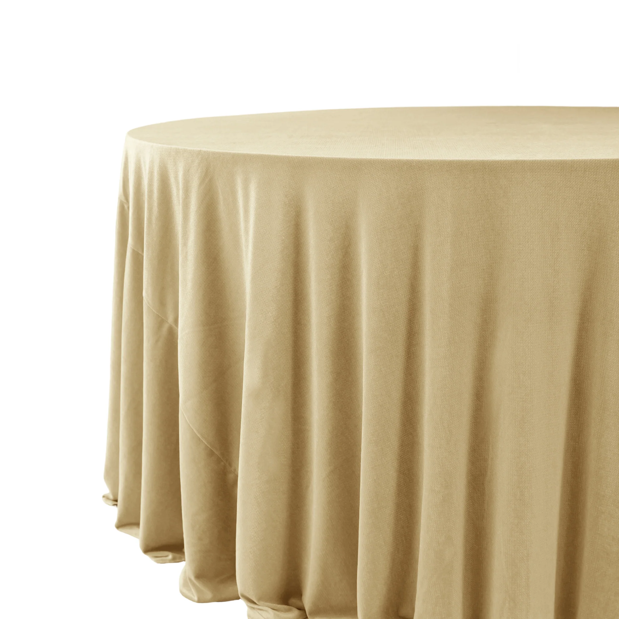 Glitter Velvet 132" Round Tablecloth - Champagne - Image 2