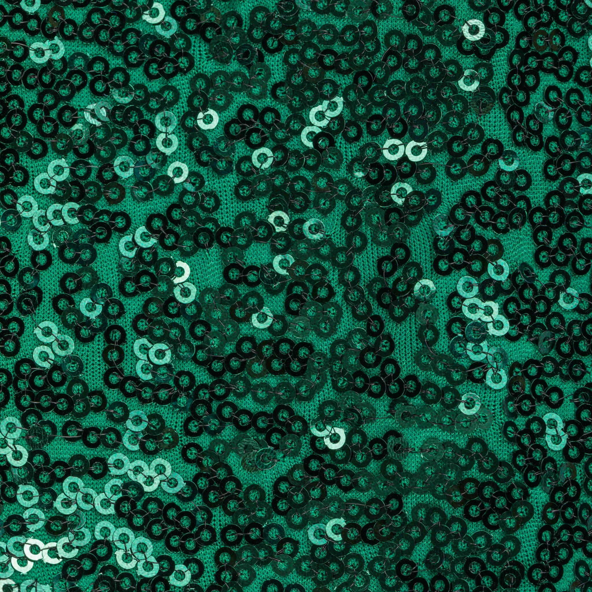 Glitz Ruffle Sequin Spandex Chair Band Sash - Emerald Green - Image 7