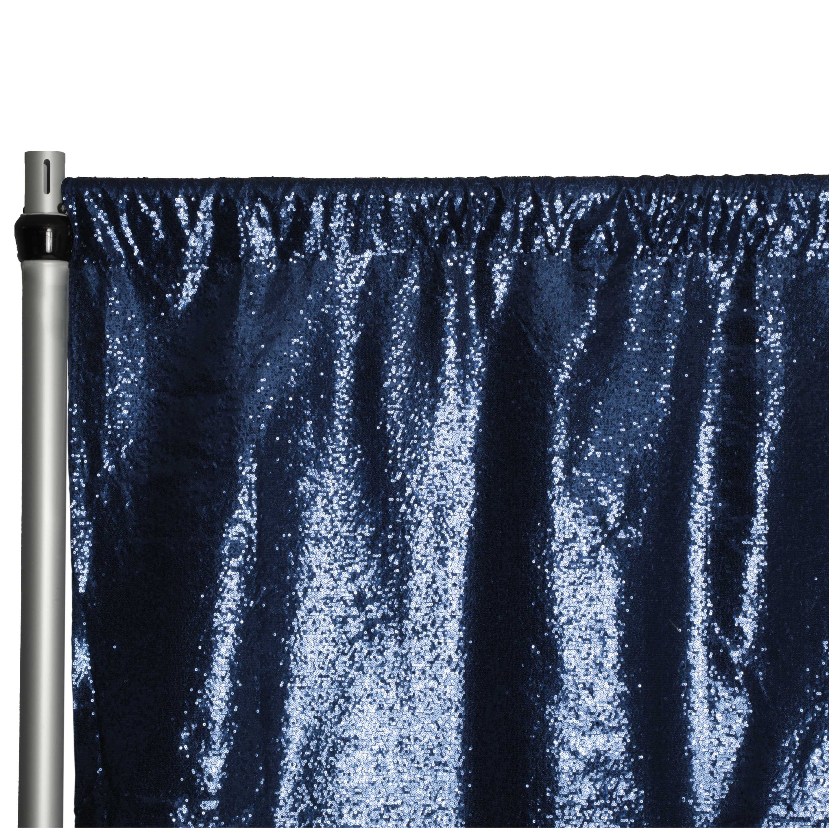 Glitz Sequin 10ft H x 52" W Drape/Backdrop panel - Navy Blue (New Tone) - Image 4